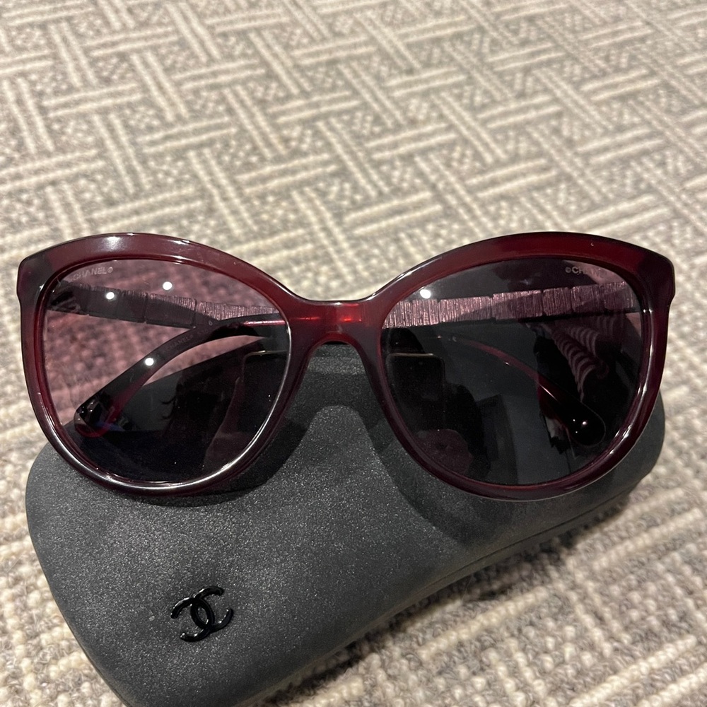 CHANEL Deep Burgundy Sunglasses